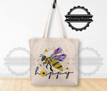 Shopping Bag Bee Happy | Floating Peach Gifts