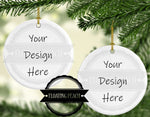 Double Sided Porcelain Round Ornament