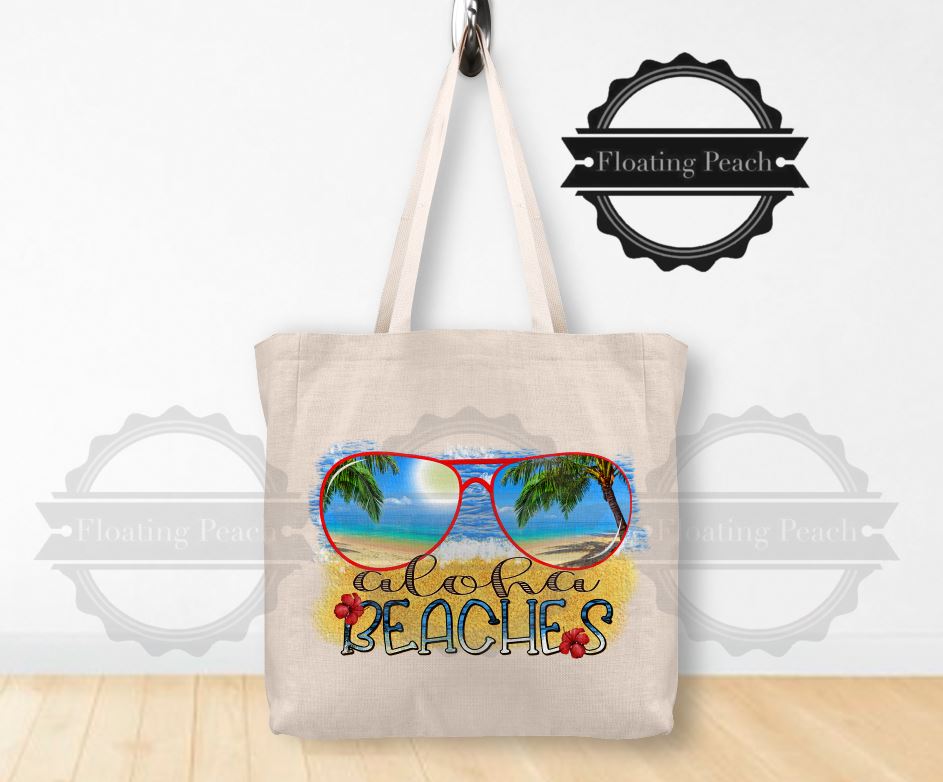 Shopping Bag Aloha Beaches | Floating Peach Gifts