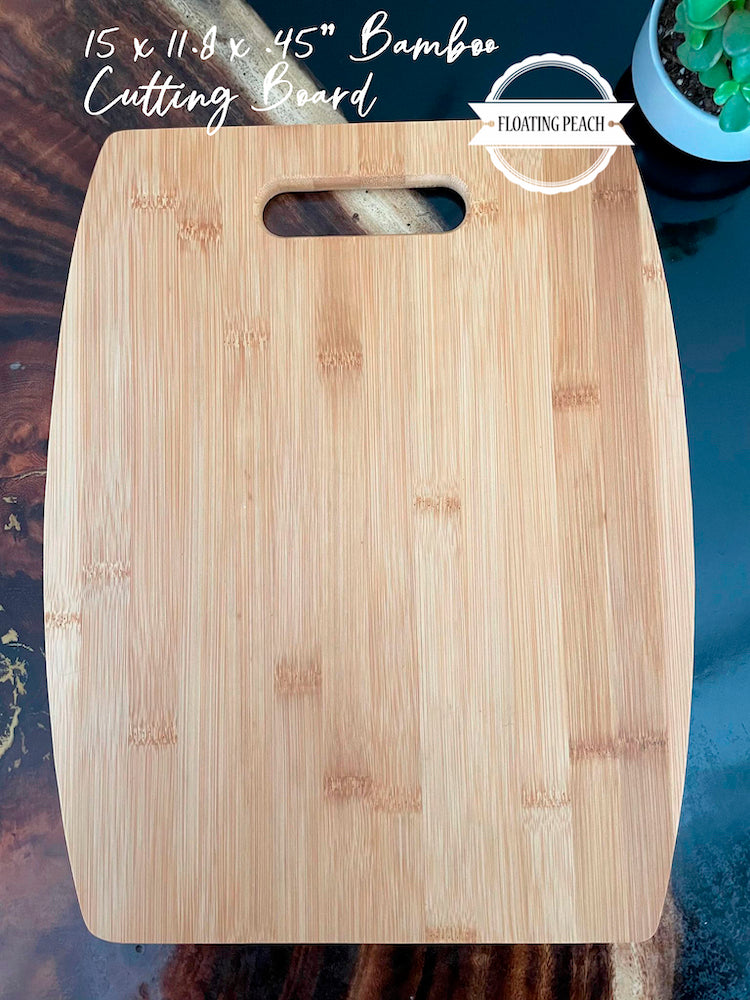15 x 11.8 x .45” Bamboo Cutting Board