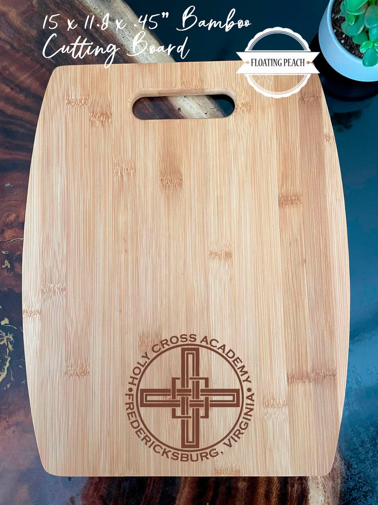 Holy Cross Academy 15 x 11.8 x .45” Bamboo Cutting Board