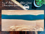 9 x 18” Blue Resin Olive Wood Charcuterie Board