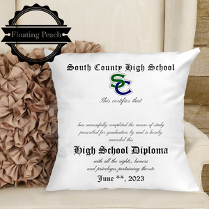 South County High School - 14" Square Diploma Pillow