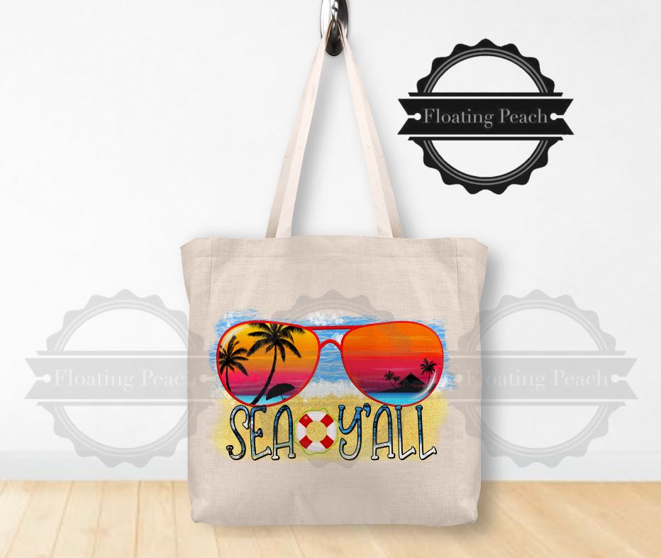 
            
                Load image into Gallery viewer, Shopping Bag Sea Yall | Floating Peach Gifts
            
        