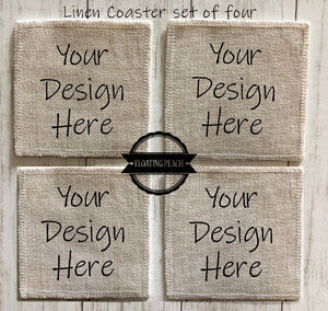 Linen Coaster Set Your Design Here